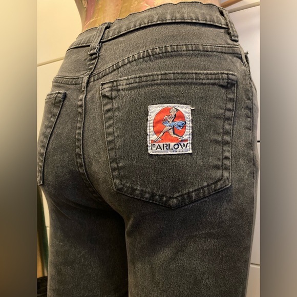 Vintage late80s-early90s Farlow high waist skinny jeans, washed black/grey - Picture 1 of 10
